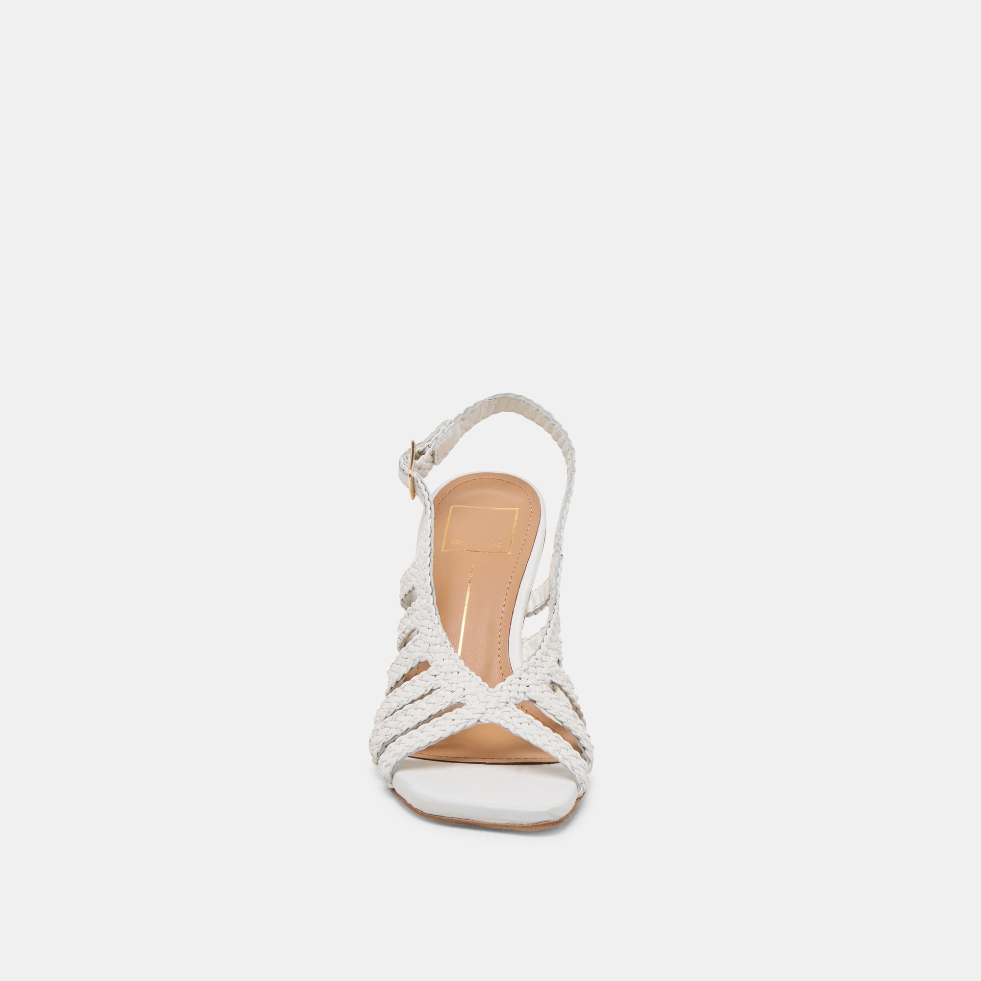 SICILY HEELS WHITE WOVEN LEATHER