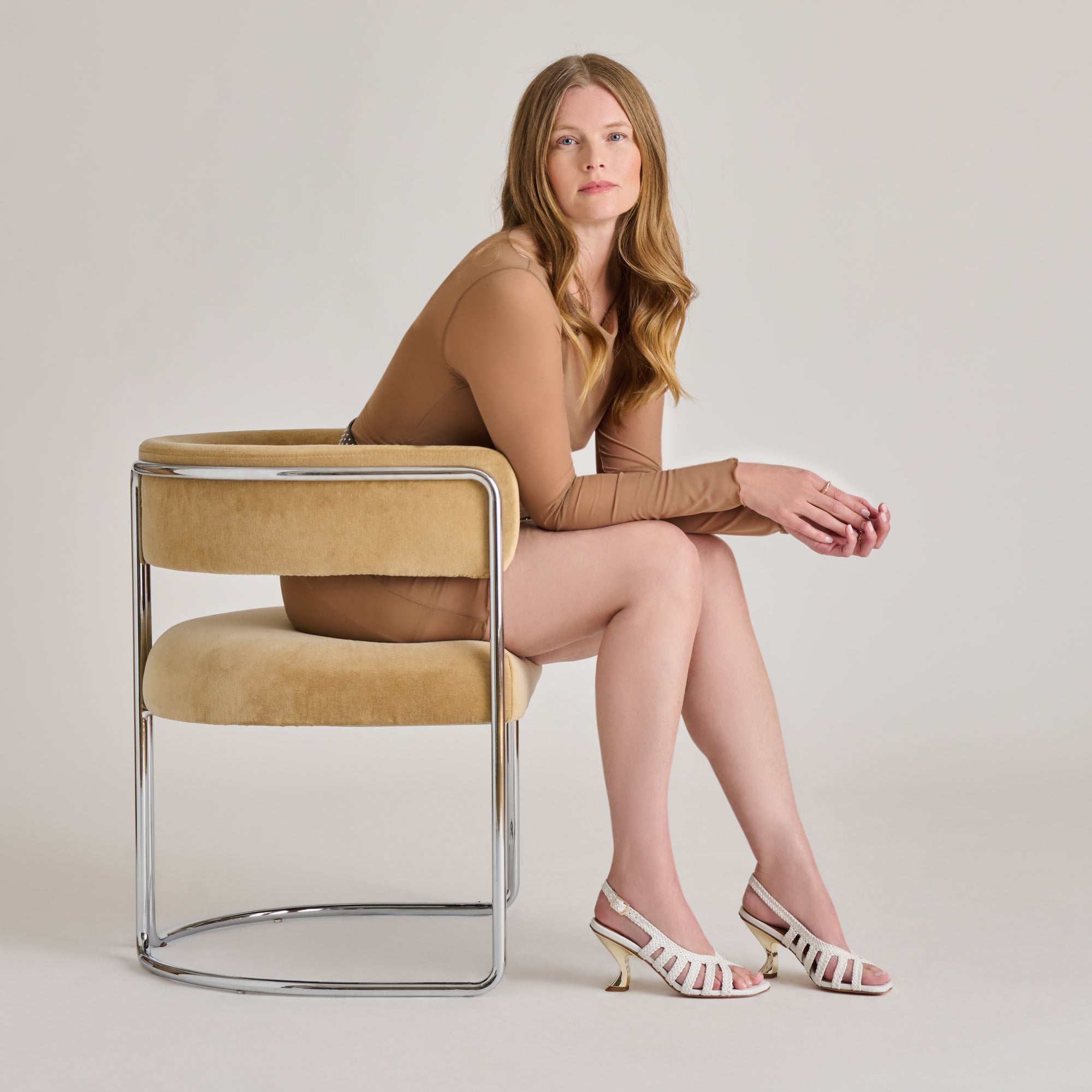 SICILY HEELS WHITE WOVEN LEATHER