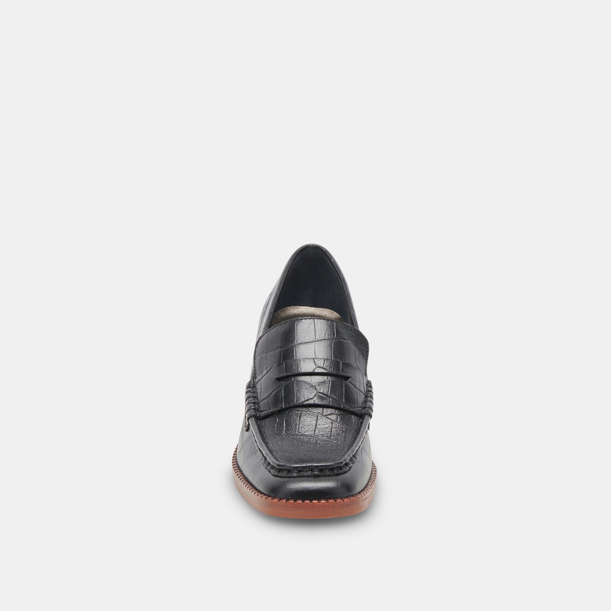 TALIE LOAFERS NOIR EMBOSSED LEATHER - re:vita