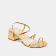 TRINI HEELS GOLD LEATHER