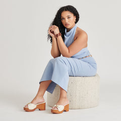 YALAH HEELS OFF WHITE LEATHER