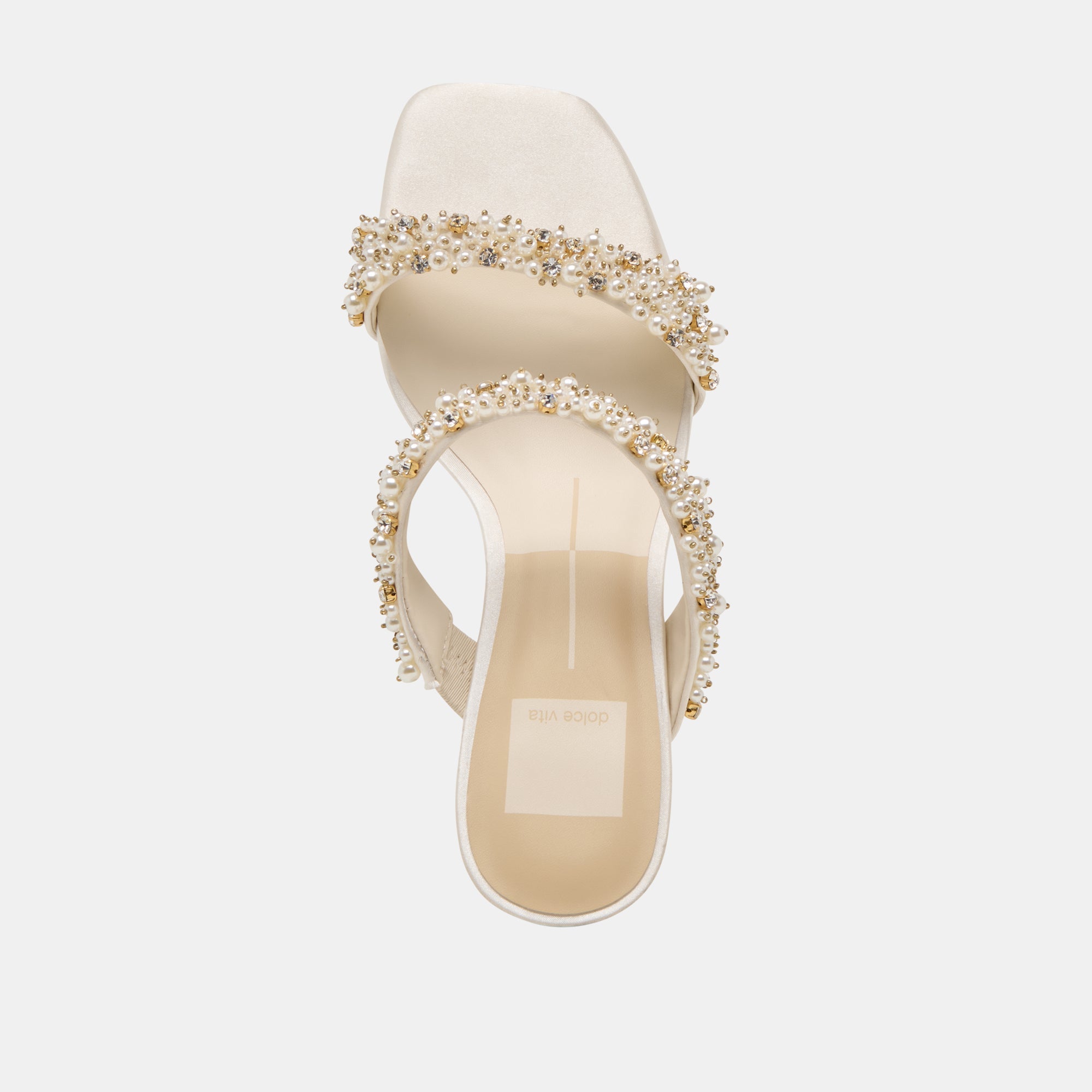 GENORA RHINESTONE HEELS IVORY RHINESTONE
