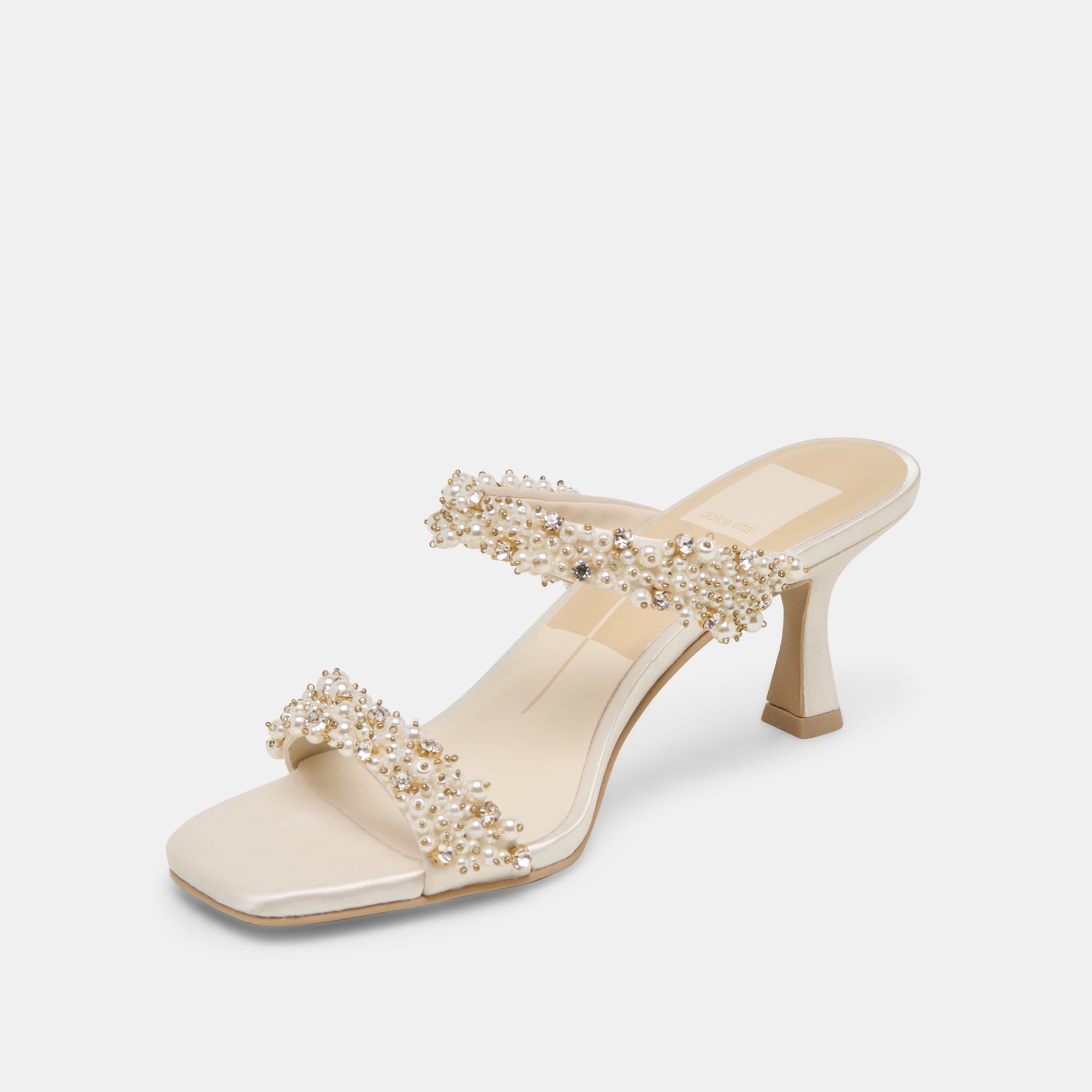 GENORA RHINESTONE HEELS IVORY RHINESTONE