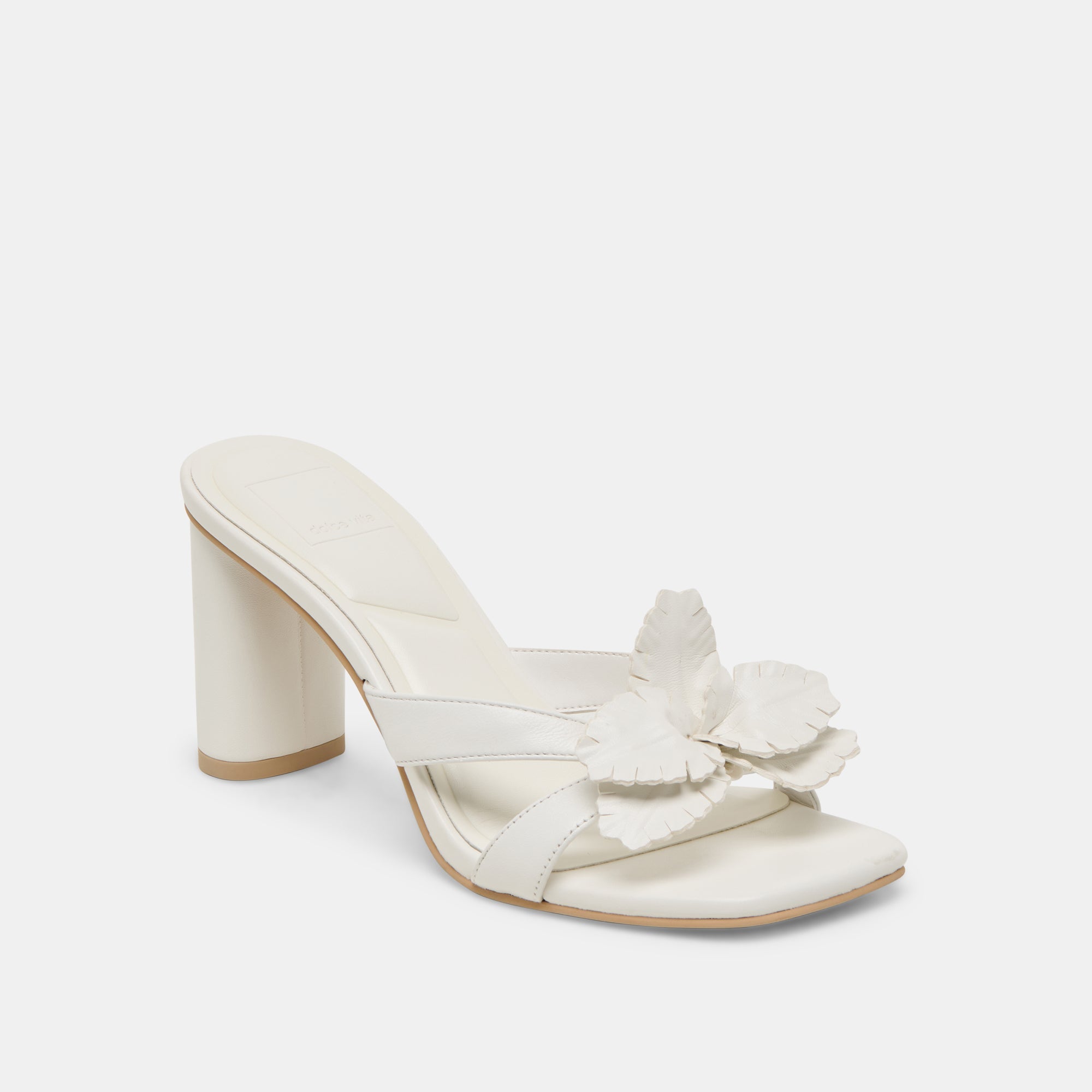 NIKIL HEELS WHITE LEATHER