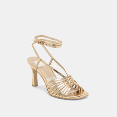 NIVANA HEELS GOLD DISTRESSED LEATHER
