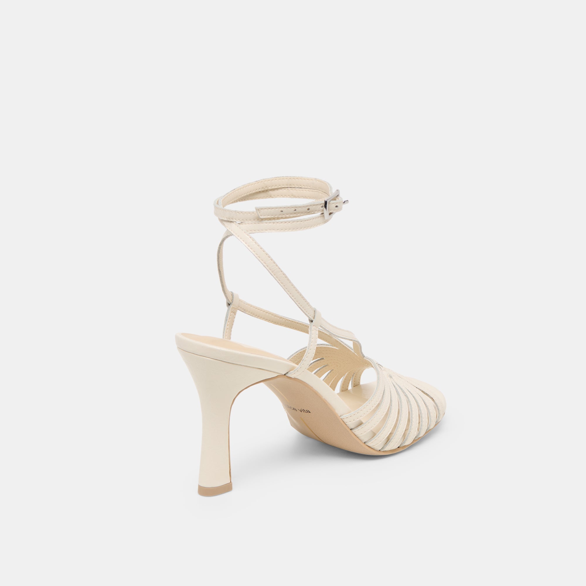 NIVANA HEELS OFF WHITE CRINKLE PATENT