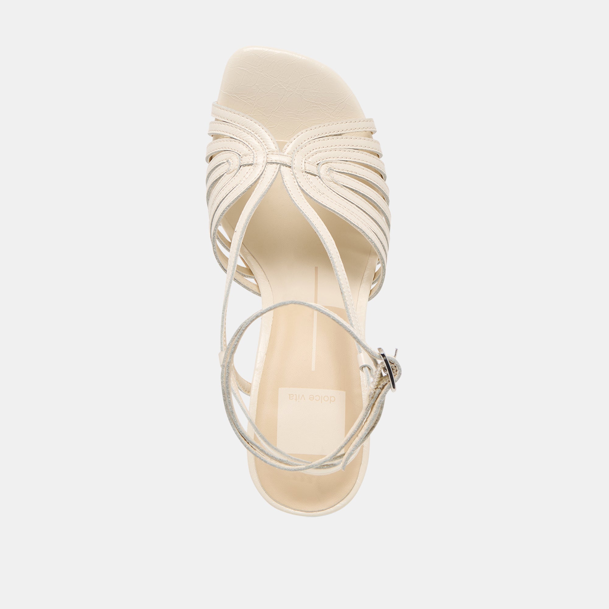 NIVANA HEELS OFF WHITE CRINKLE PATENT