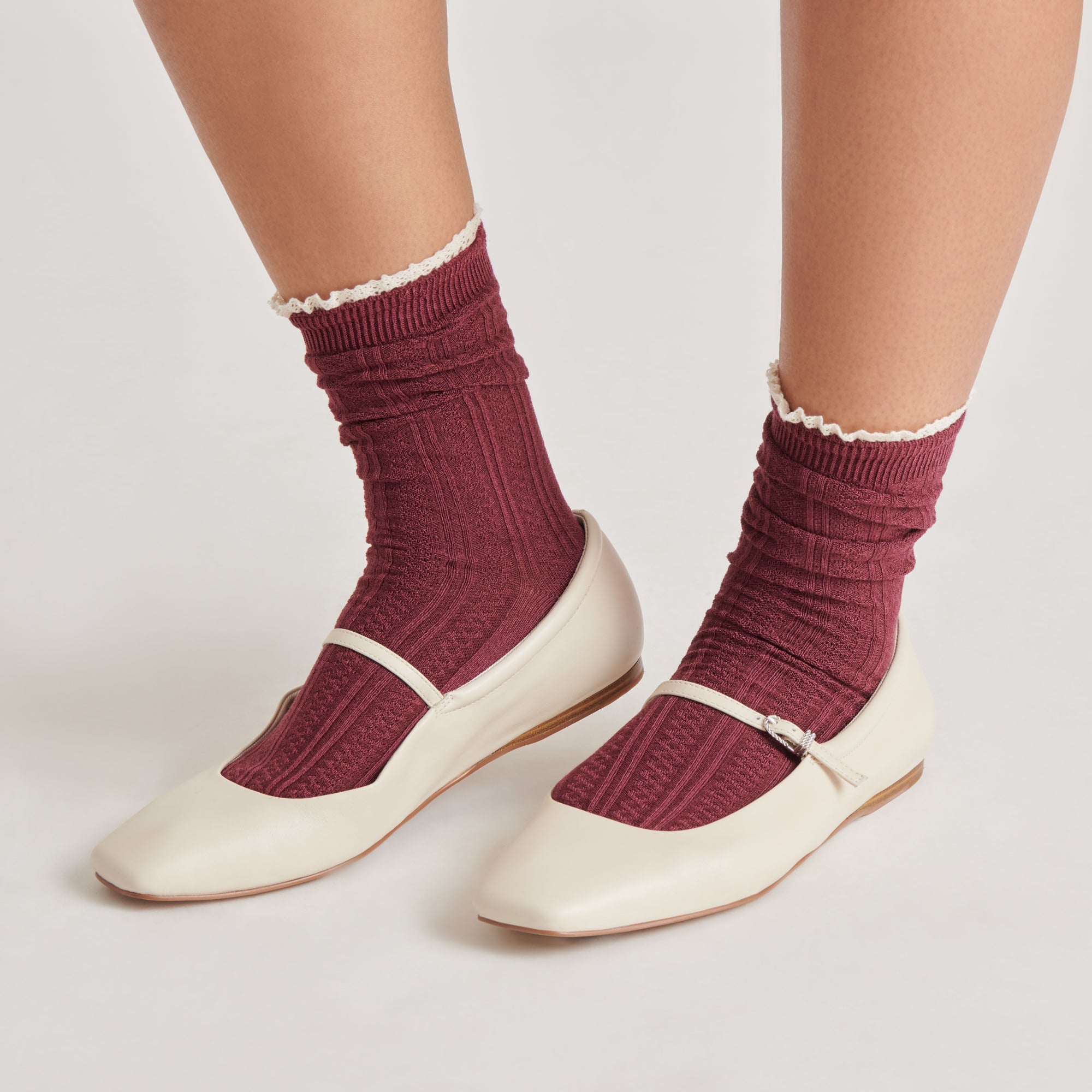 2 PACK PRAIRIE SOCKS BLACK BURGUNDY