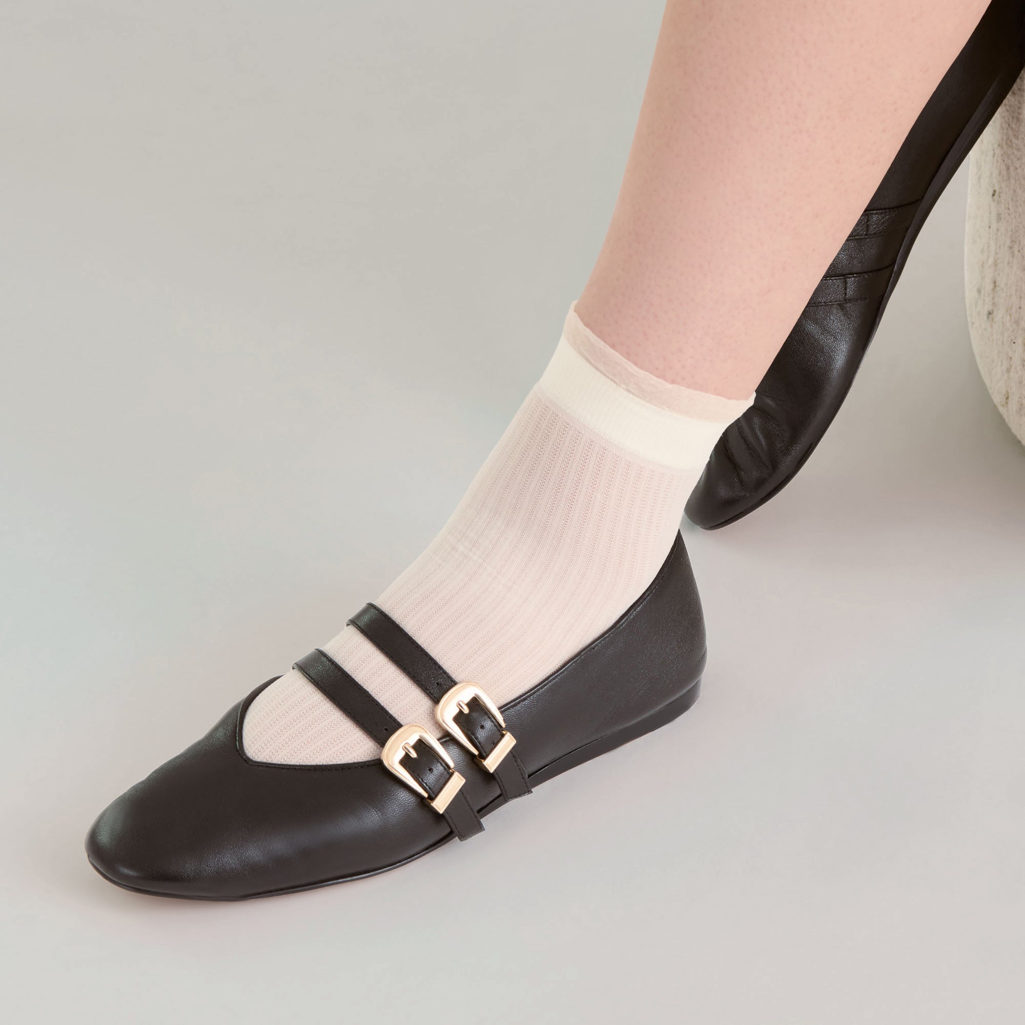 BAYLEE BALLET FLATS BLACK LEATHER