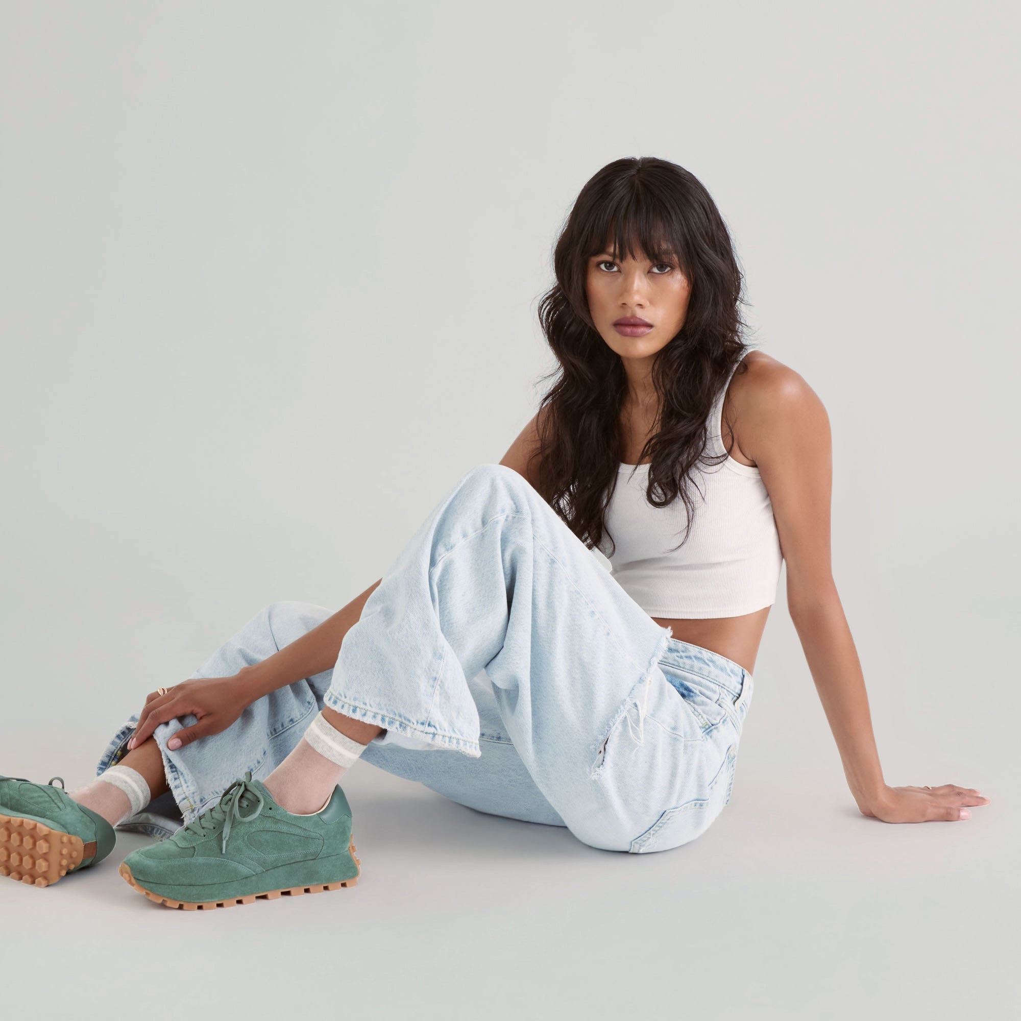 2 PACK SHEER STRIPE CREW SOCKS BLACK GREY