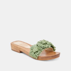ARIENA SANDALS JADE FLORAL RAFFIA