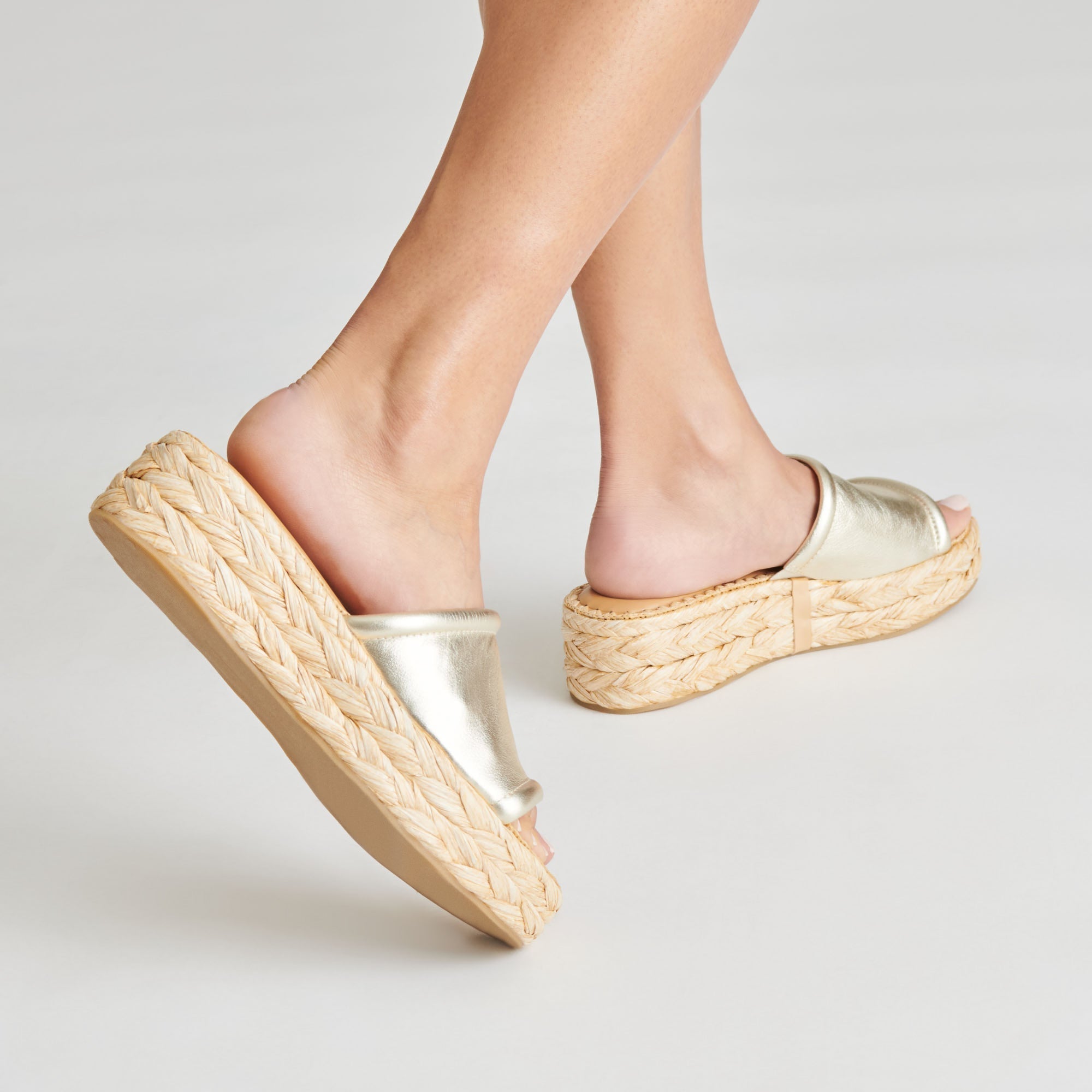 CHAVI SANDALS LIGHT GOLD METALLIC LEATHER - re:vita