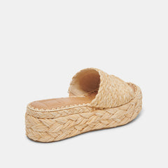 CHAVI WIDE SANDALS LT NATURAL RAFFIA