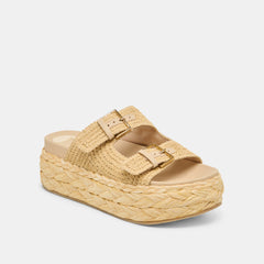 FALYN SANDALS LT NATURAL WOVEN RAFFIA