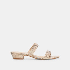 KAMILE SANDALS NATURAL SNAKE EMBOSSED LEATHER