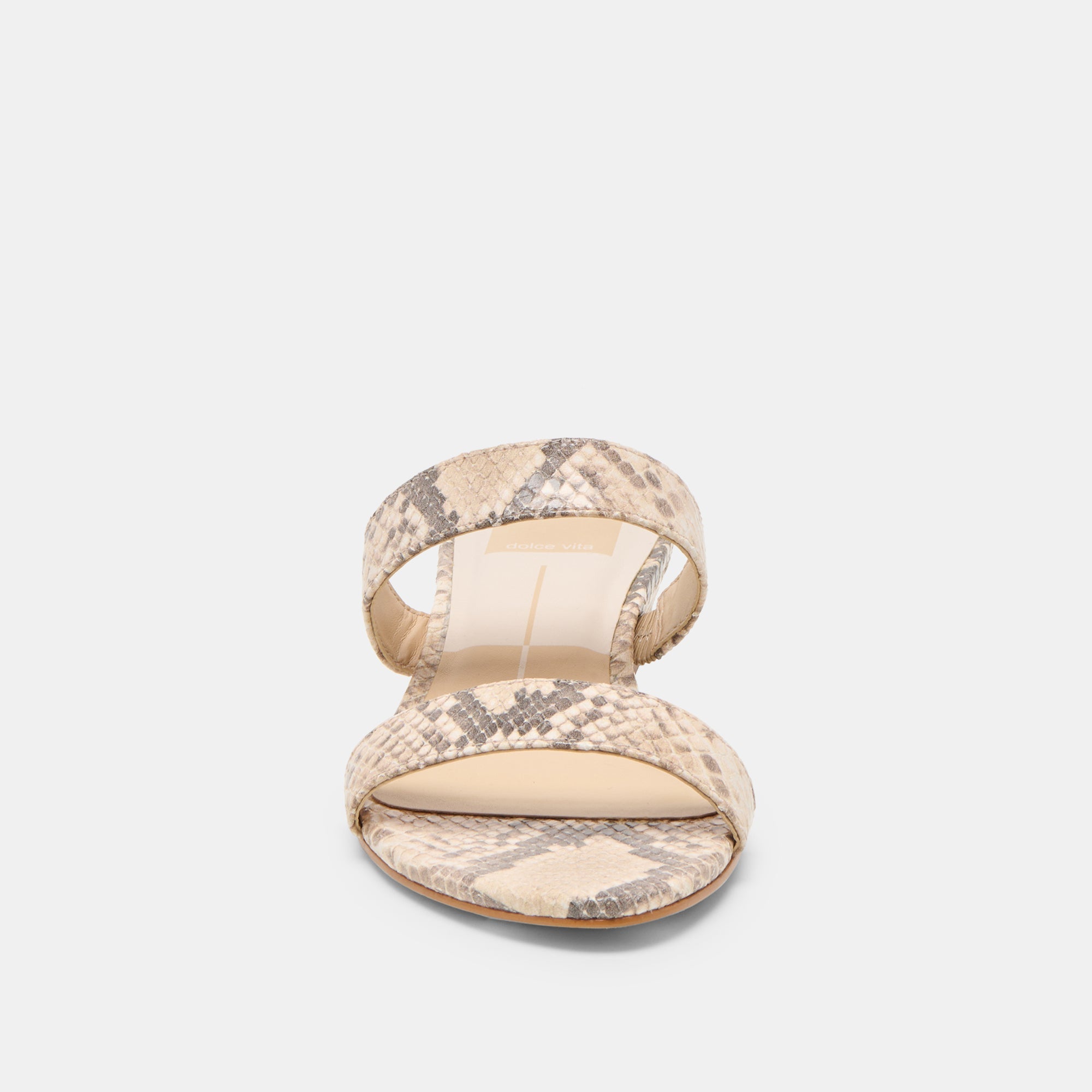 KAMILE SANDALS NATURAL SNAKE EMBOSSED LEATHER