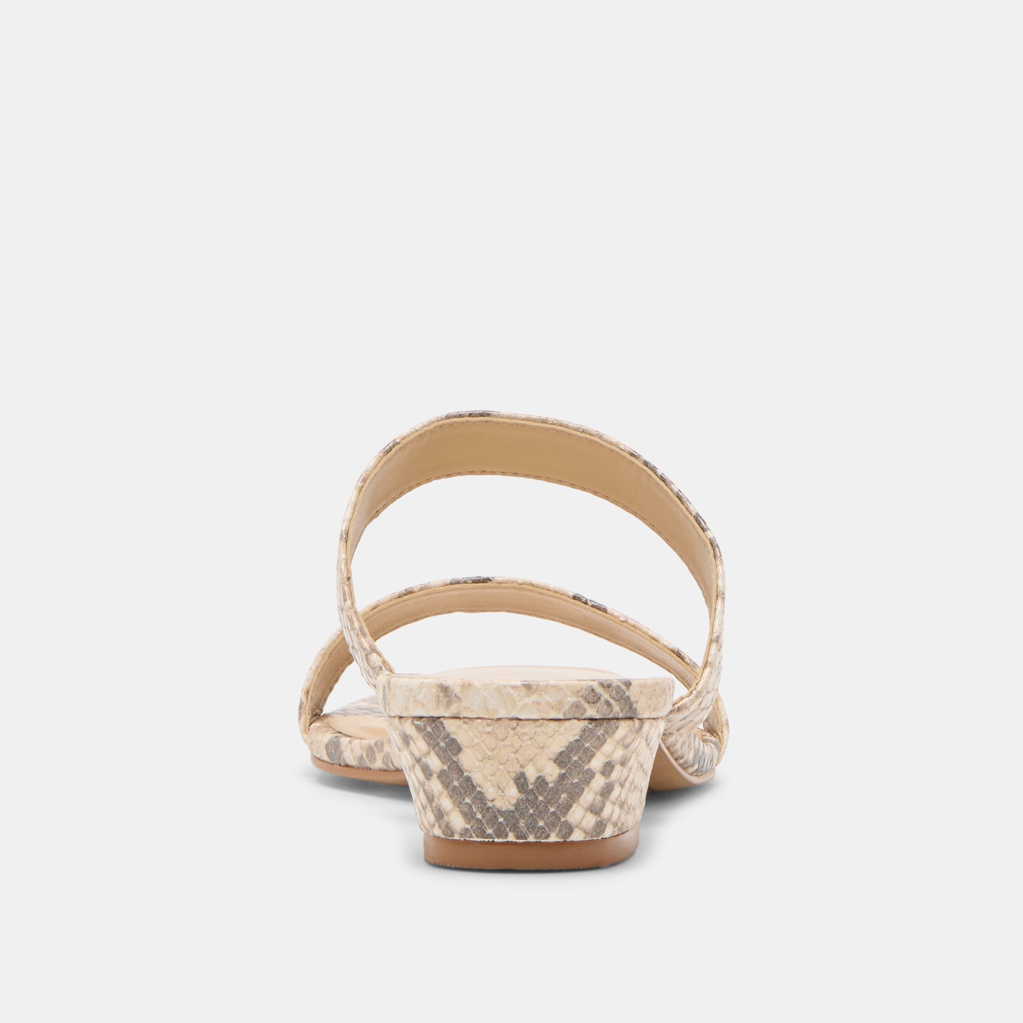 KAMILE SANDALS NATURAL SNAKE EMBOSSED LEATHER