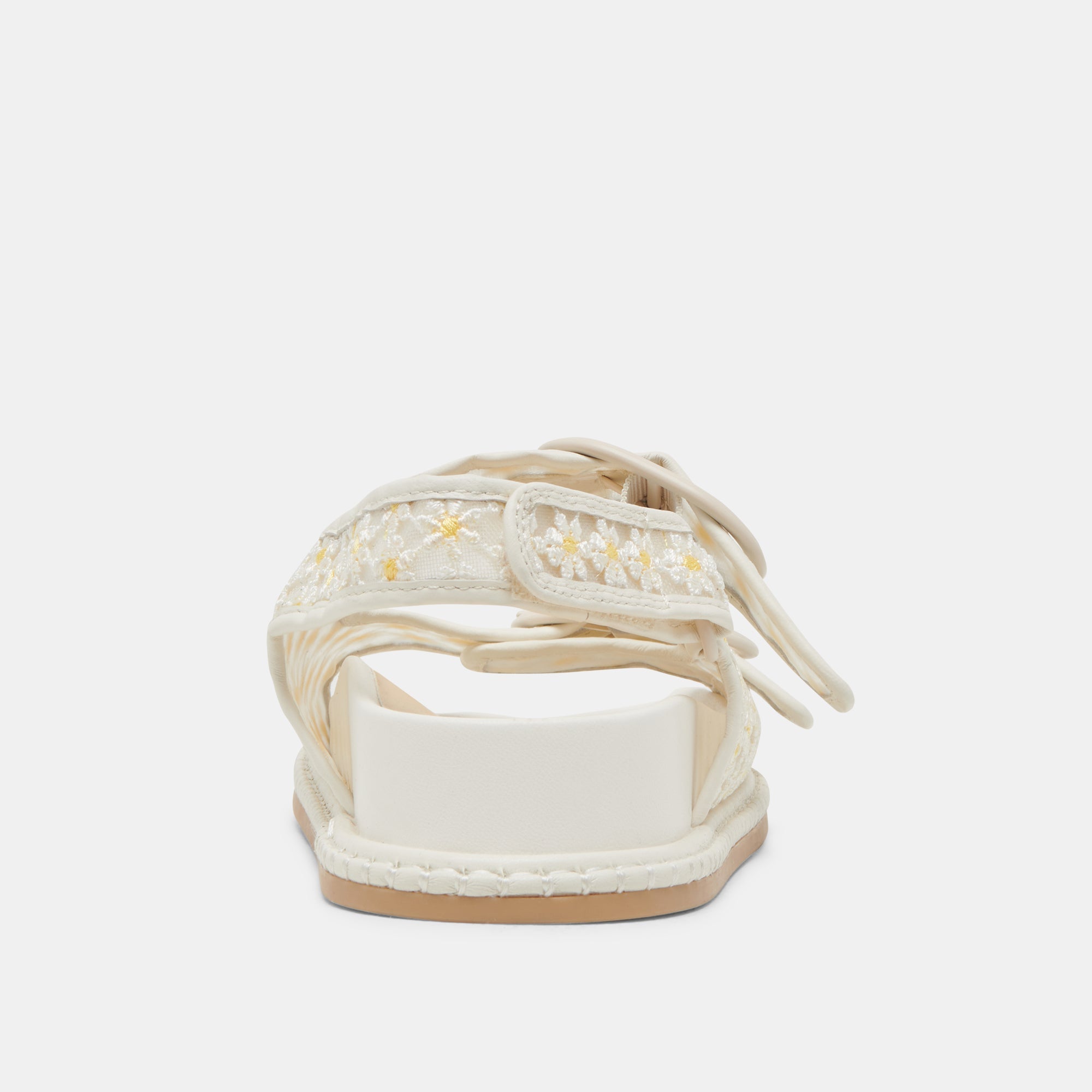 STUART FLORAL SANDALS WHITE YELLOW FLORAL MESH