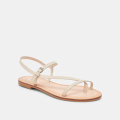WANDRE SANDALS BONE EMBOSSED LEATHER