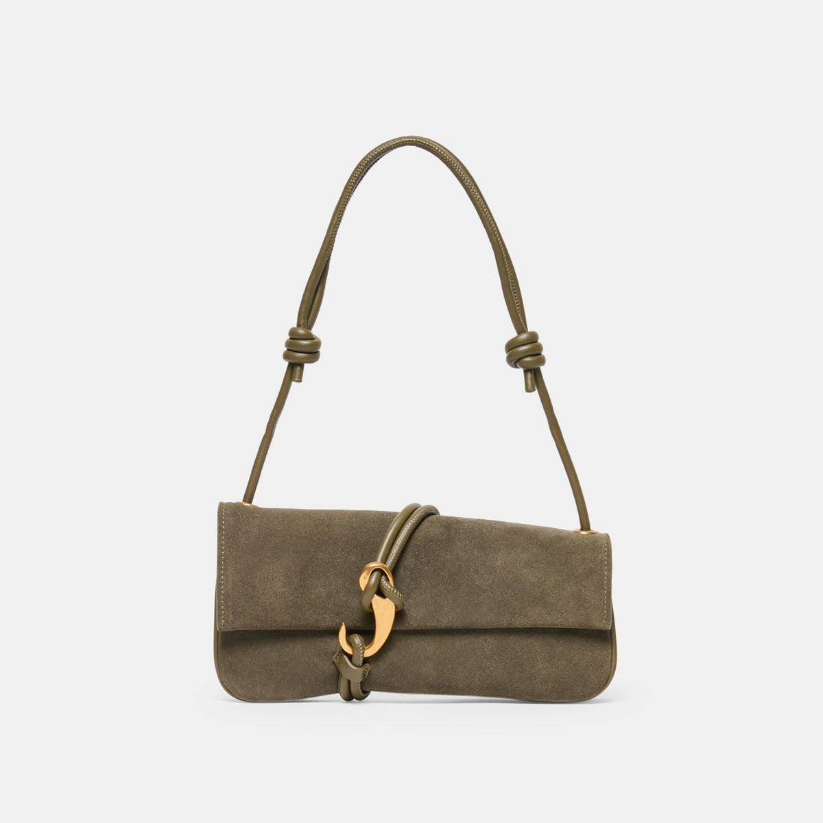 ALICE SHOULDER BAG OLIVE SUEDE