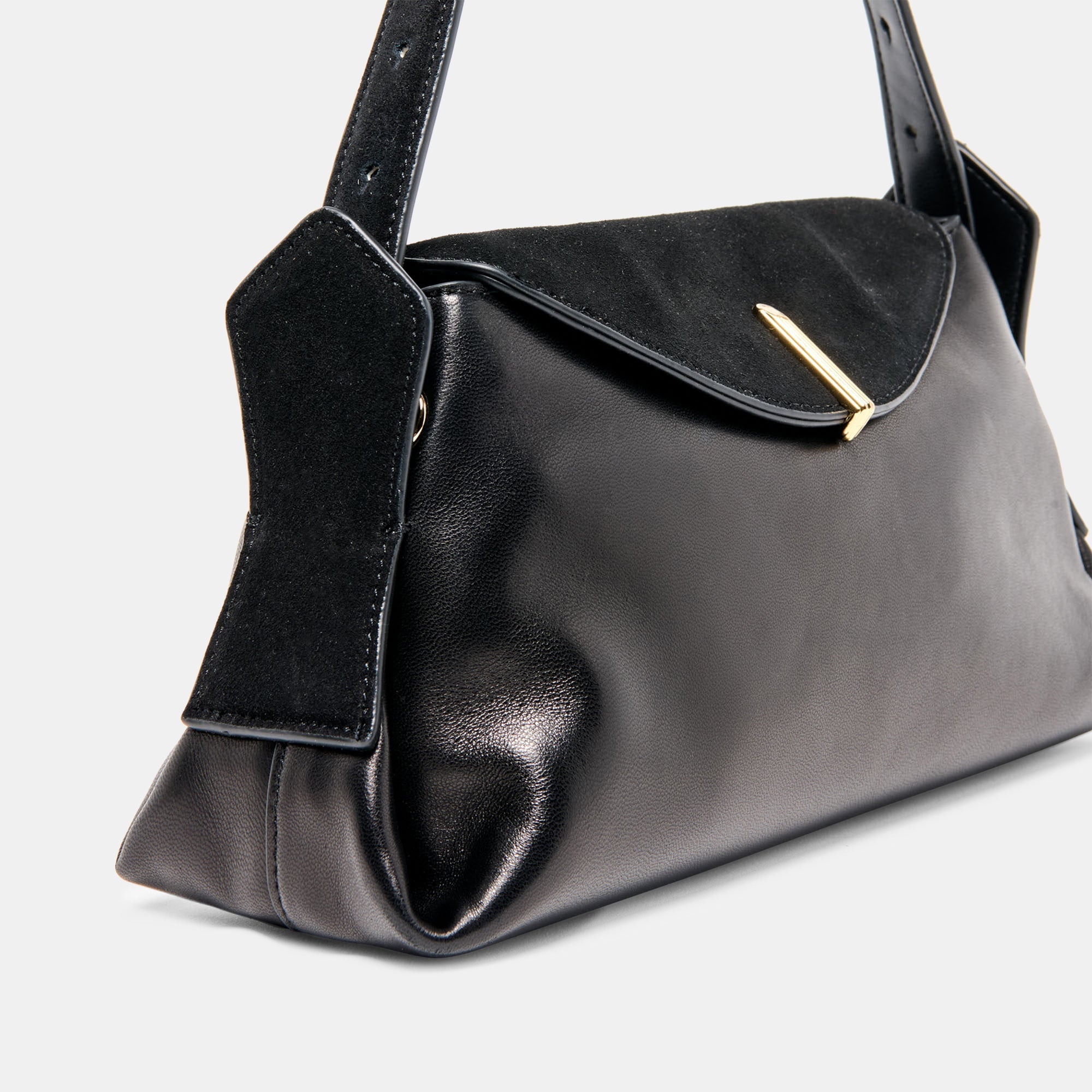 DEVYN SHOULDER BAG BLACK LEATHER