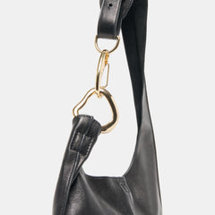JOHNNIE SHOULDER BAG BLACK LEATHER