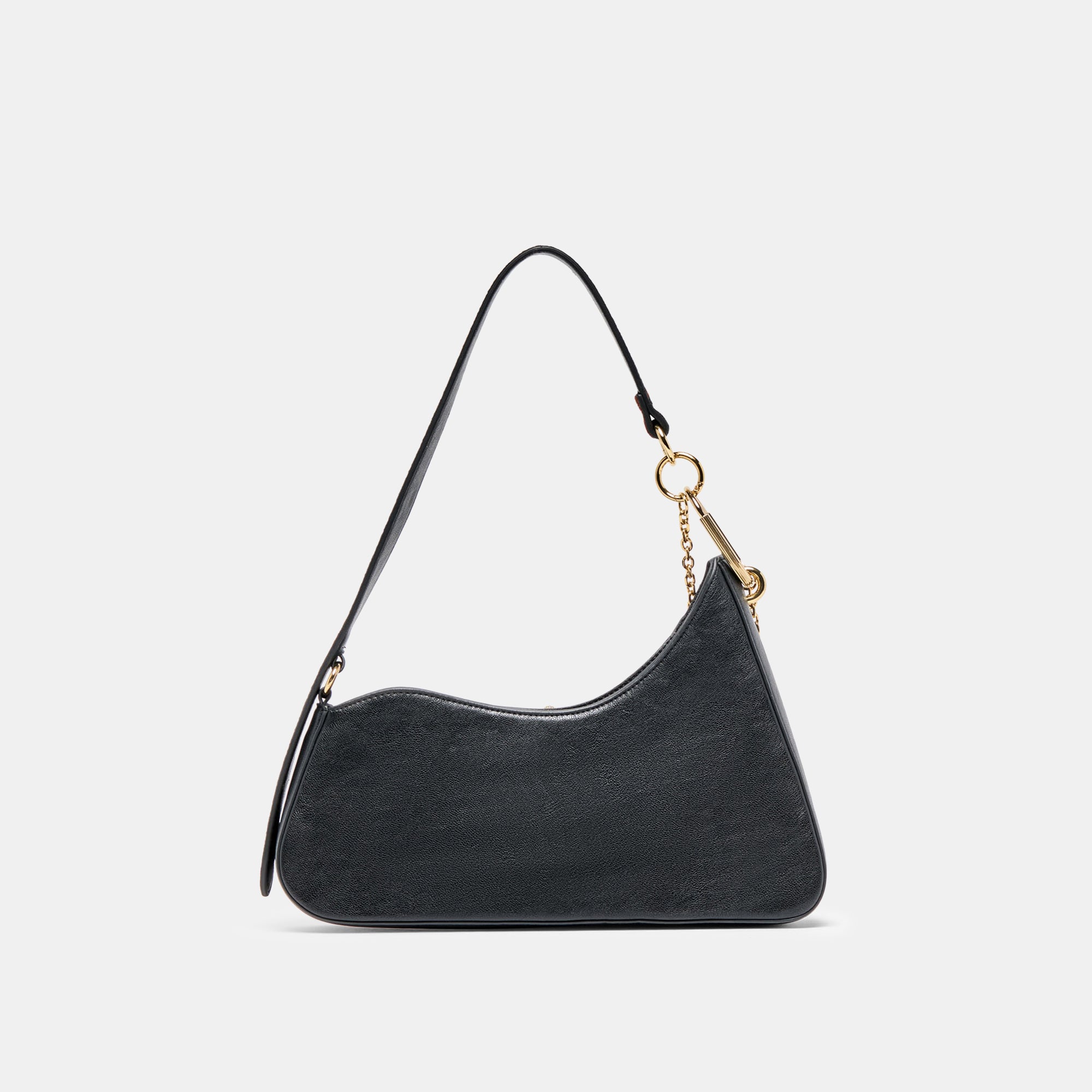 PRYA SHOULDER BAG BLACK LEATHER