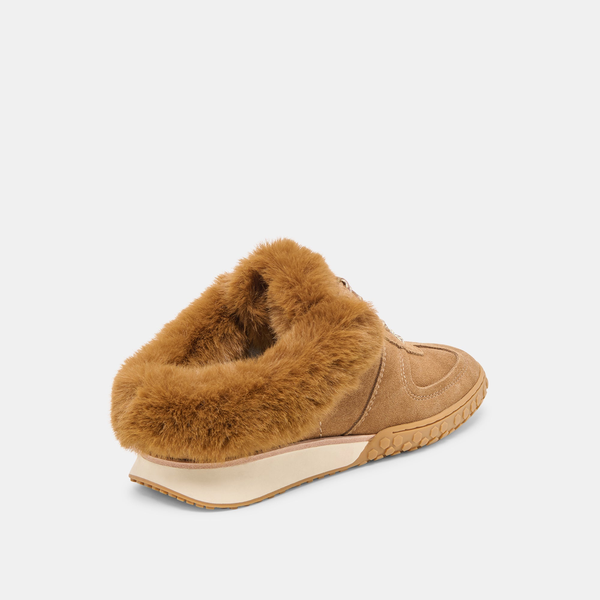 IZZEY PLUSH SNEAKERS LT BROWN SUEDE