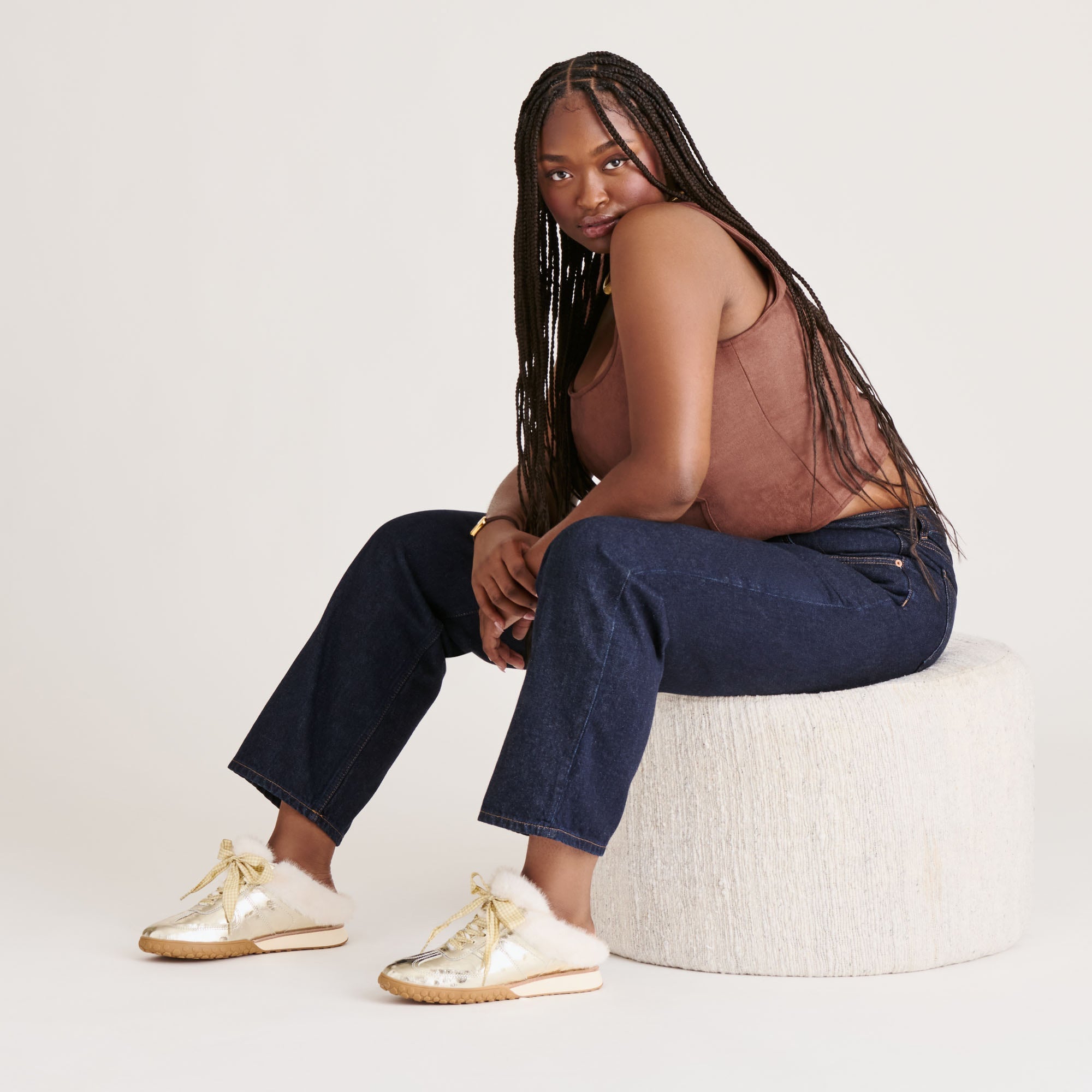 IZZEY PLUSH SNEAKERS PLATINUM LEATHER