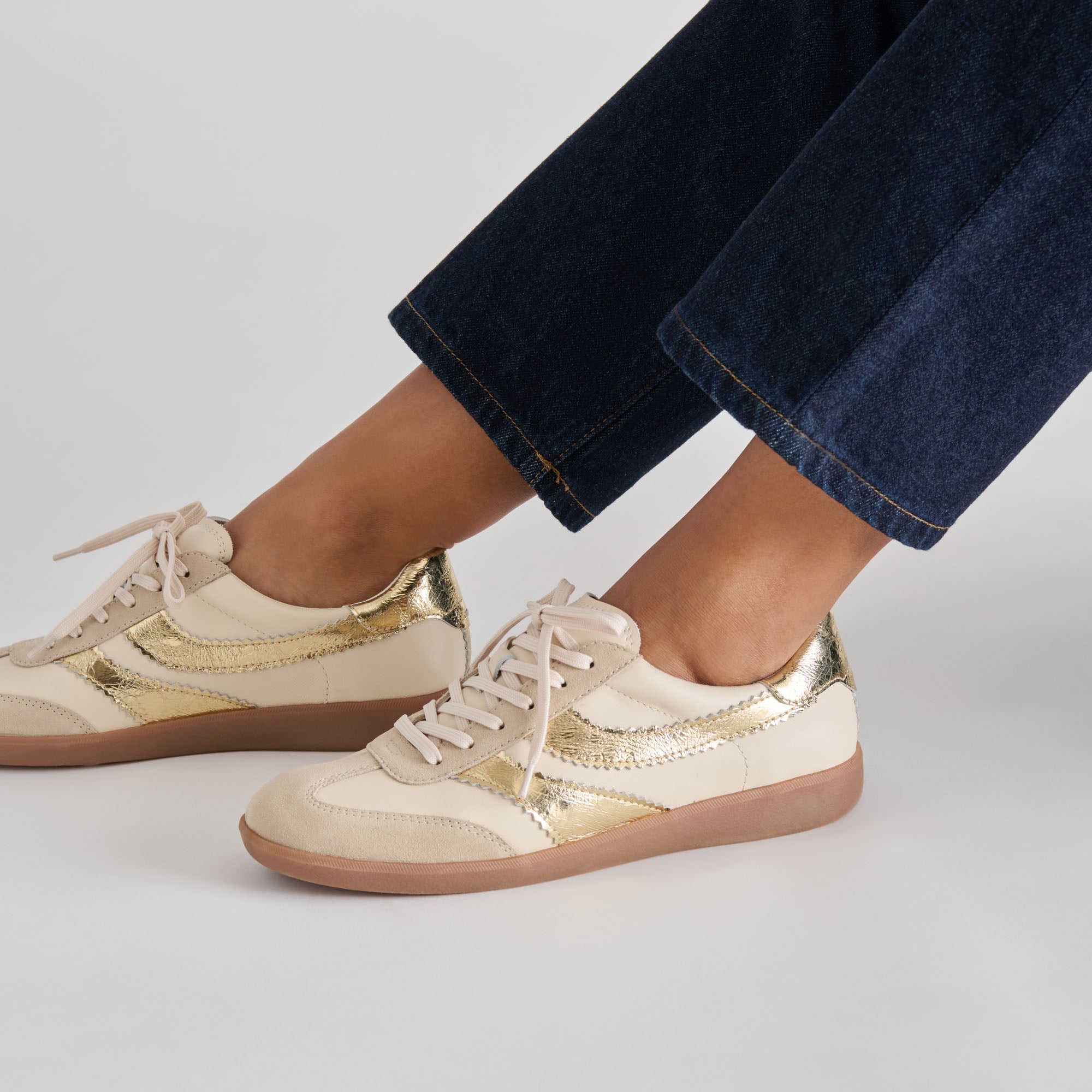 MERIT SNEAKERS WHITE GOLD LEATHER