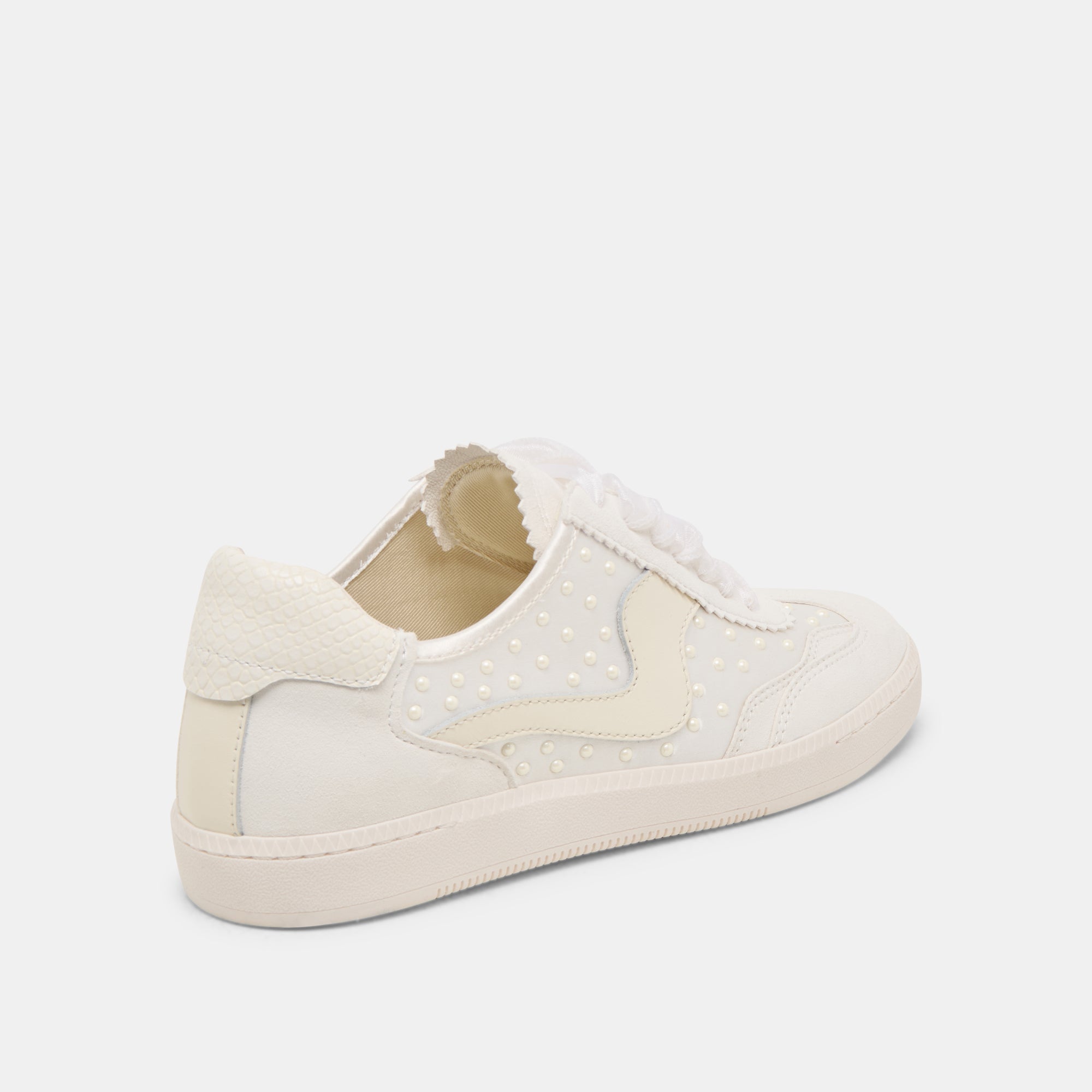 NOTICE PEARL SNEAKERS OFF WHITE SATIN