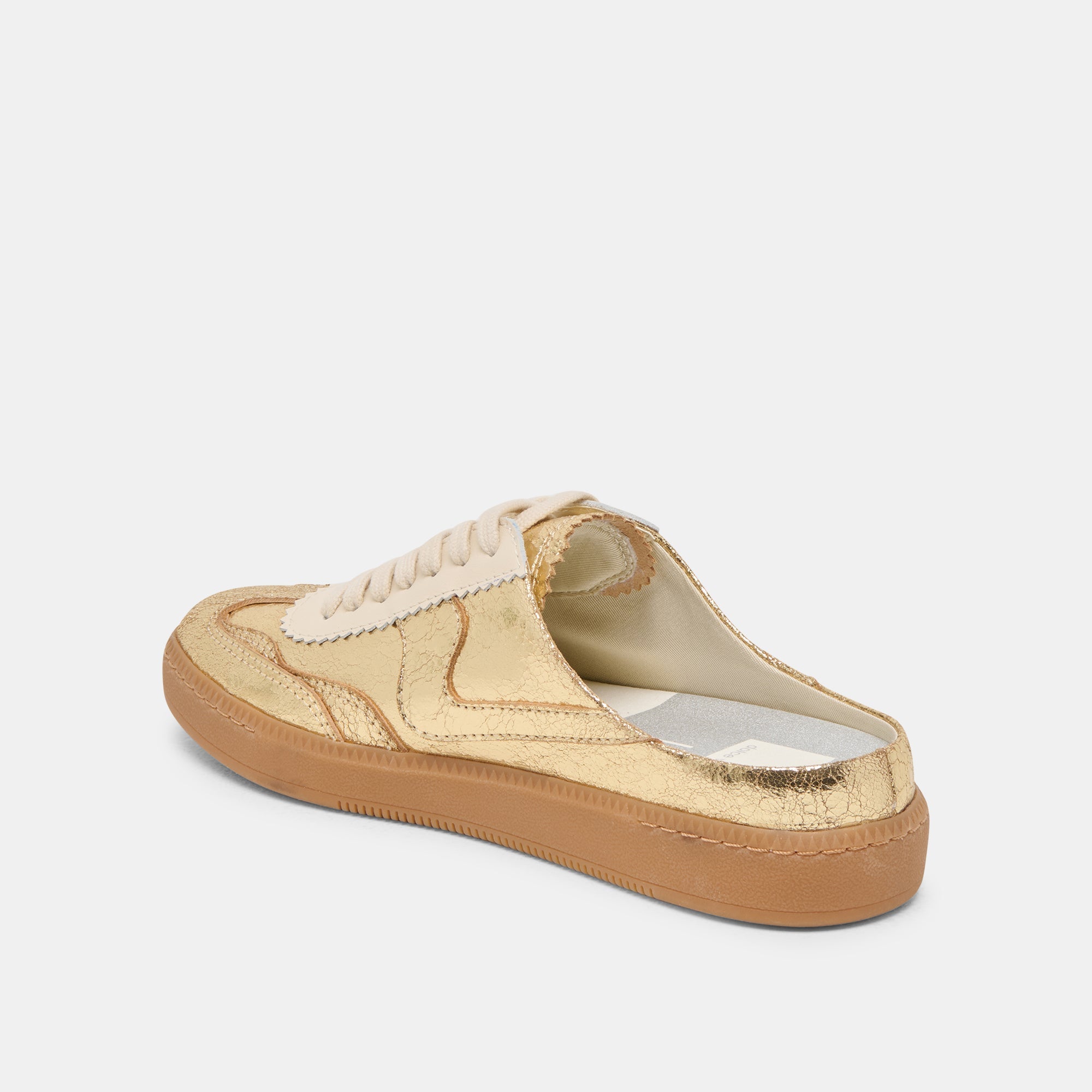NOTICE SLIDE SNEAKERS GOLD DISTRESSED LEATHER