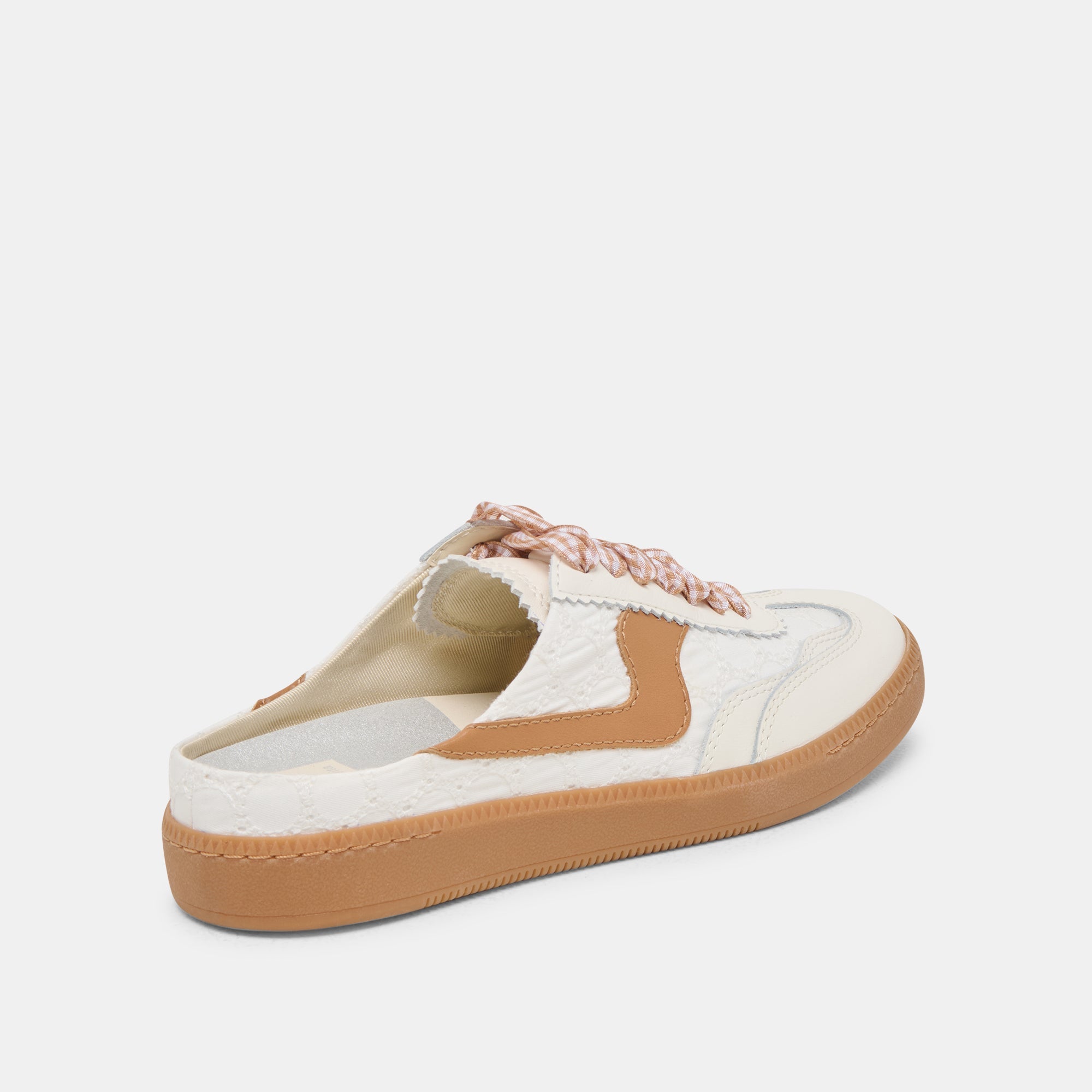 NOTICE SLIDE SNEAKERS WHITE PINK EYELET