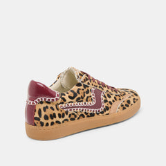 NOTICE STITCH SNEAKERS BURGUNDY LEOPARD CALF HAIR
