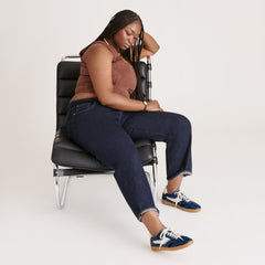 NOTICE STITCH SNEAKERS INK CROCO EMBOSSED LEATHER