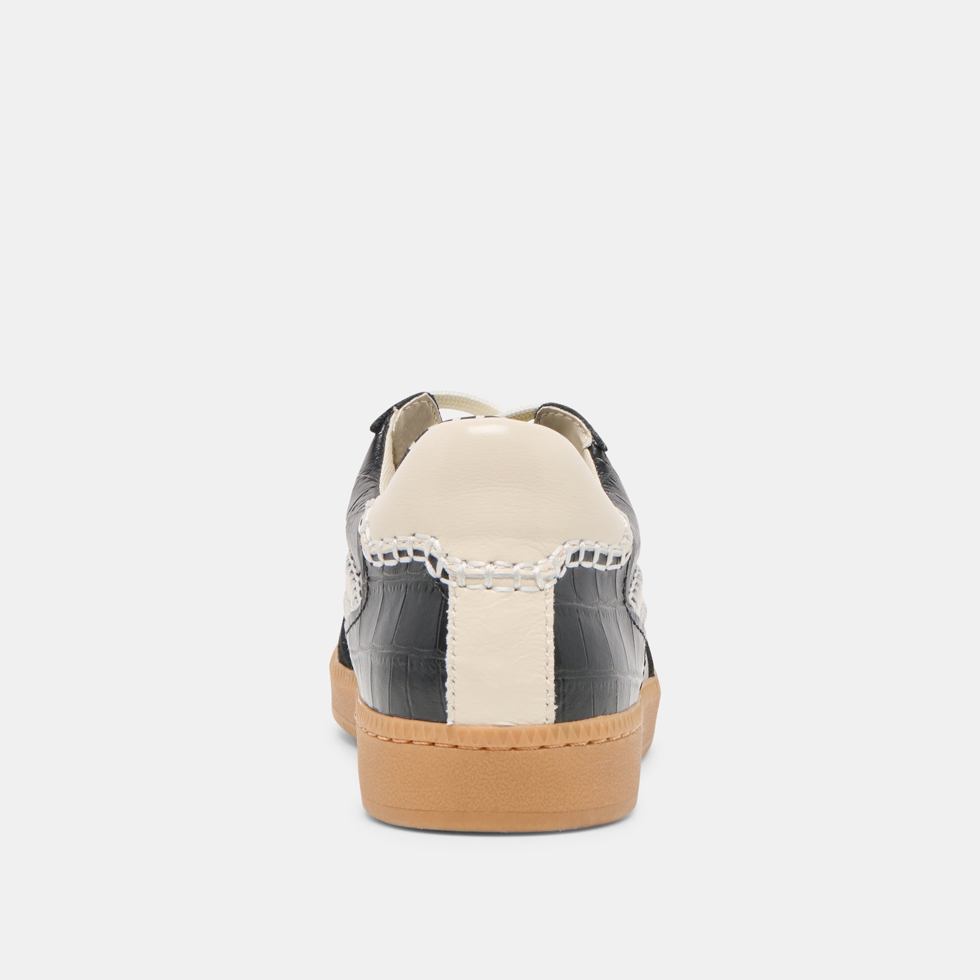 NOTICE STITCH SNEAKERS NOIR CROCO EMBOSSED LEATHER