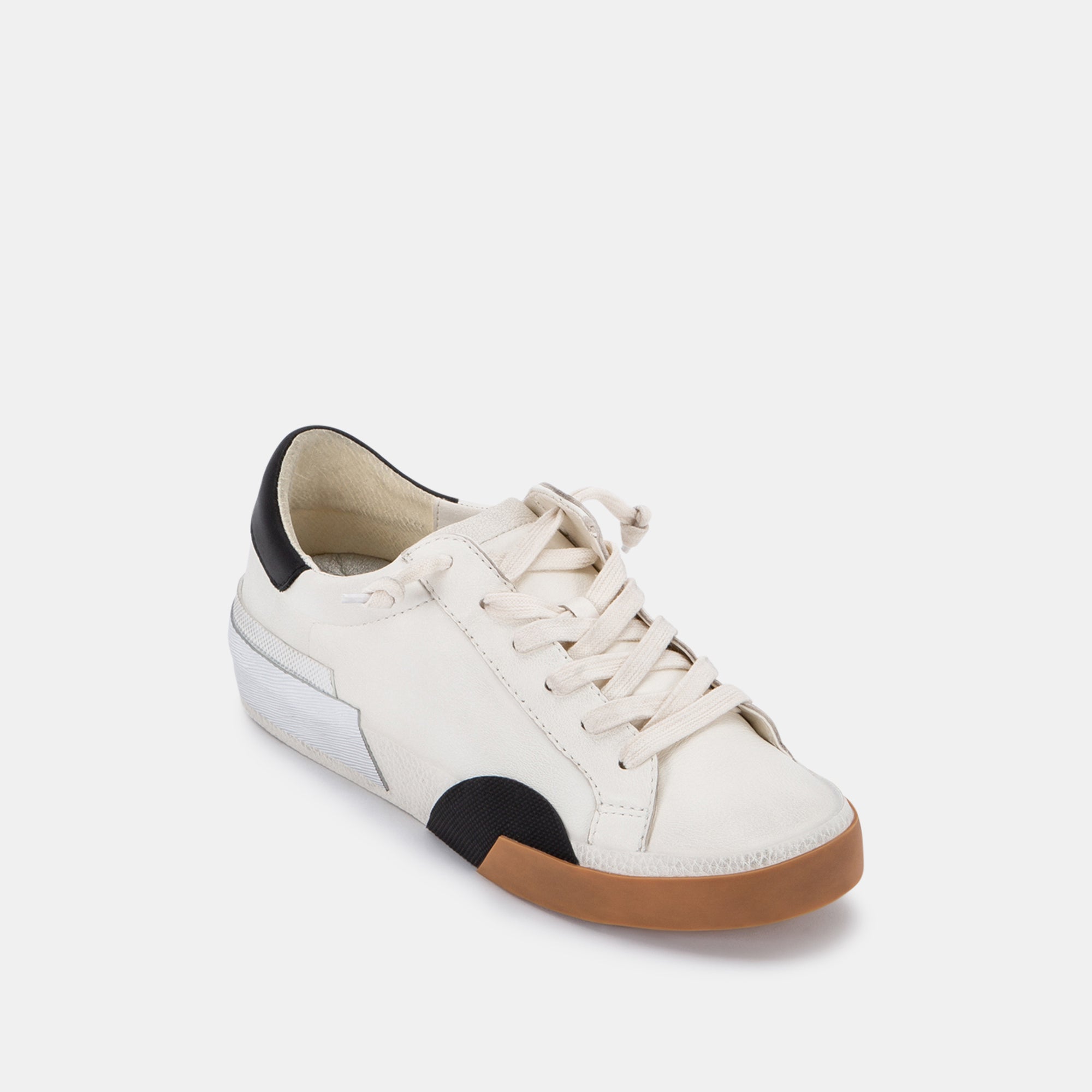 ZINA SNEAKERS WHITE BLACK LEATHER - re:vita