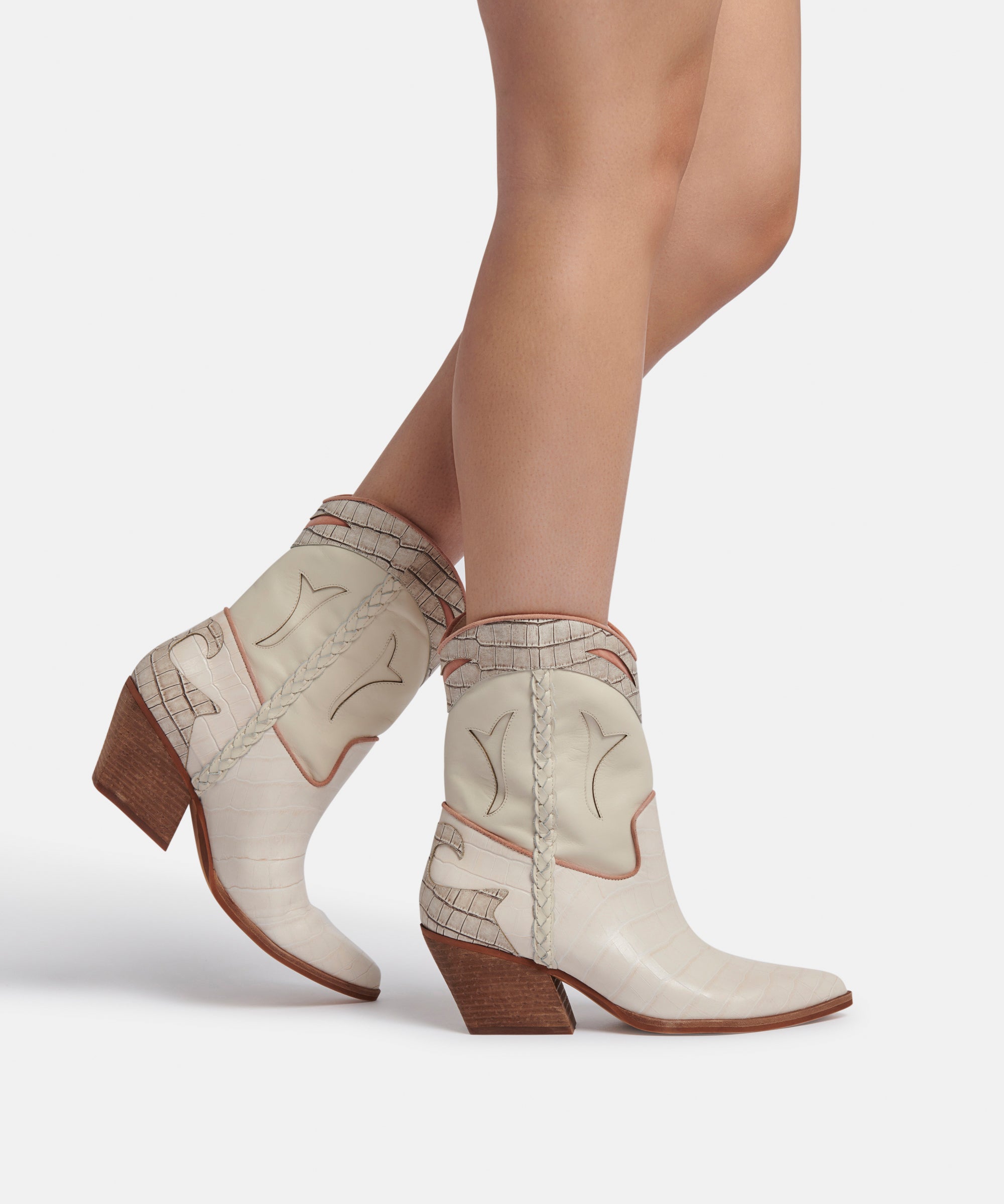 LORAL BOOTIES IVORY LEATHER - re:vita