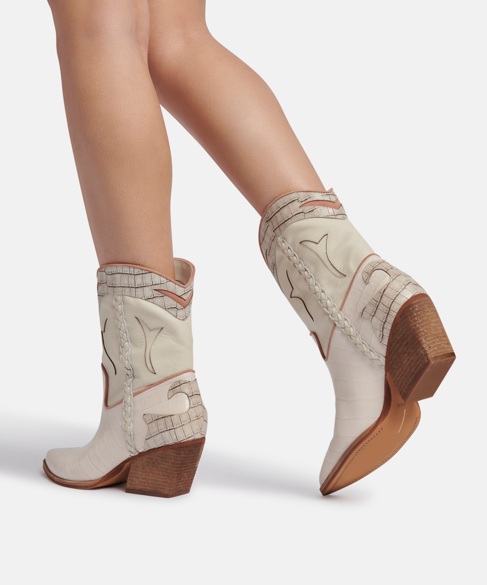 LORAL BOOTIES IVORY LEATHER - re:vita
