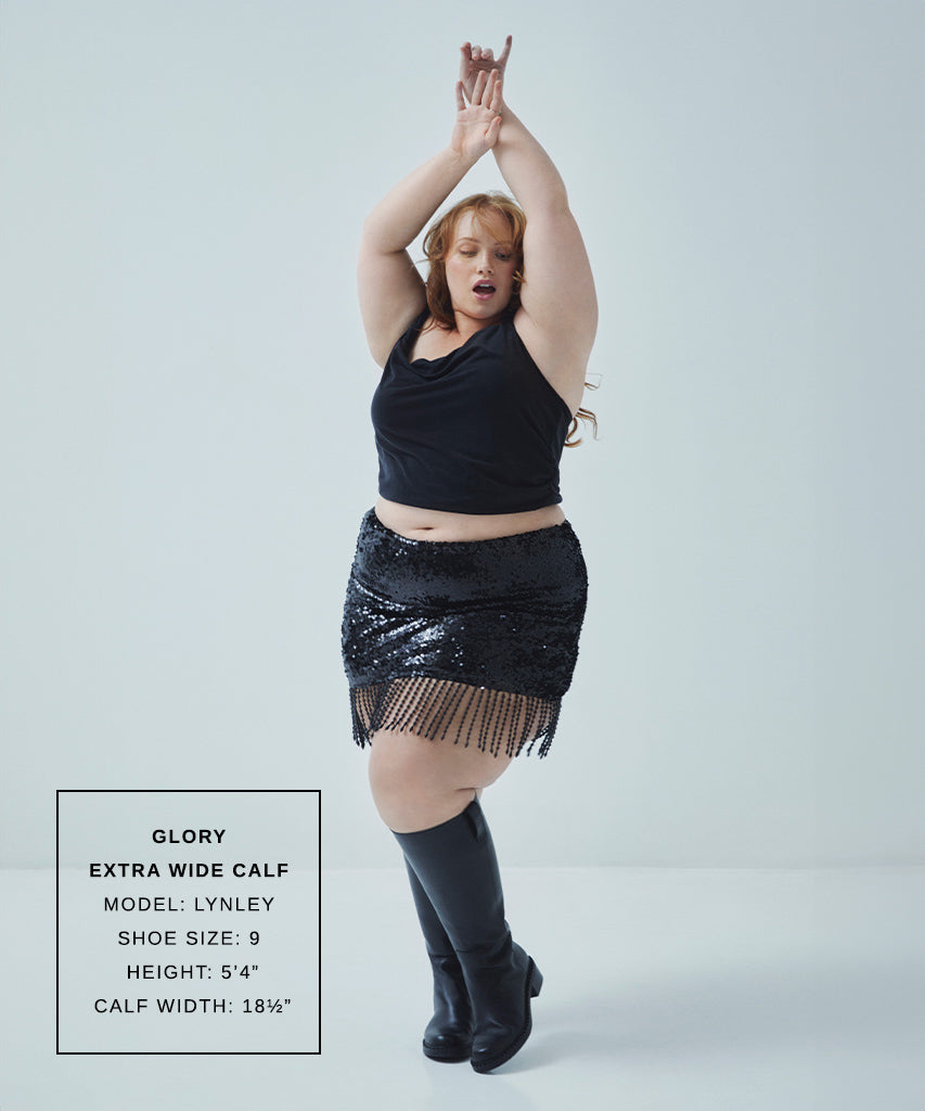 GLORY H2O EXTRA WIDE CALF BOOTS BLACK LEATHER