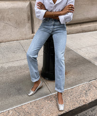 ANISA BALLET FLATS SILVER DISTRESSED LEATHER - re:vita