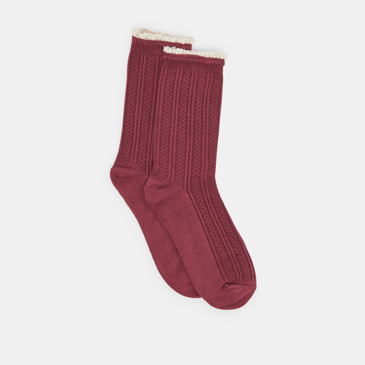 2 PACK PRAIRIE SOCKS BLACK BURGUNDY