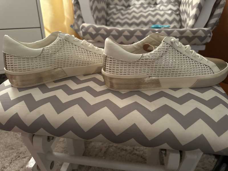 ZINA SNEAKERS BONE GOLD WOVEN - re:vita